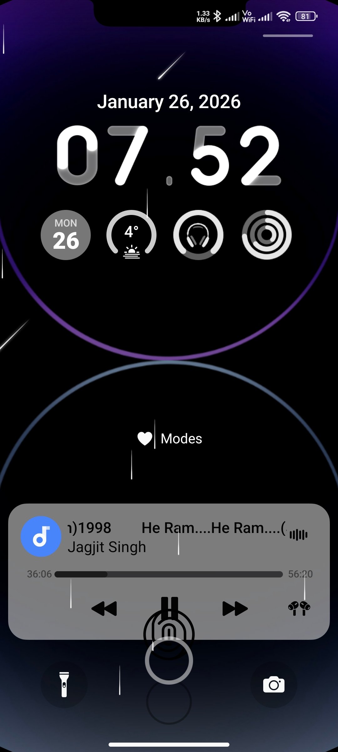 Lockscreen Madara Theme tampilan 2