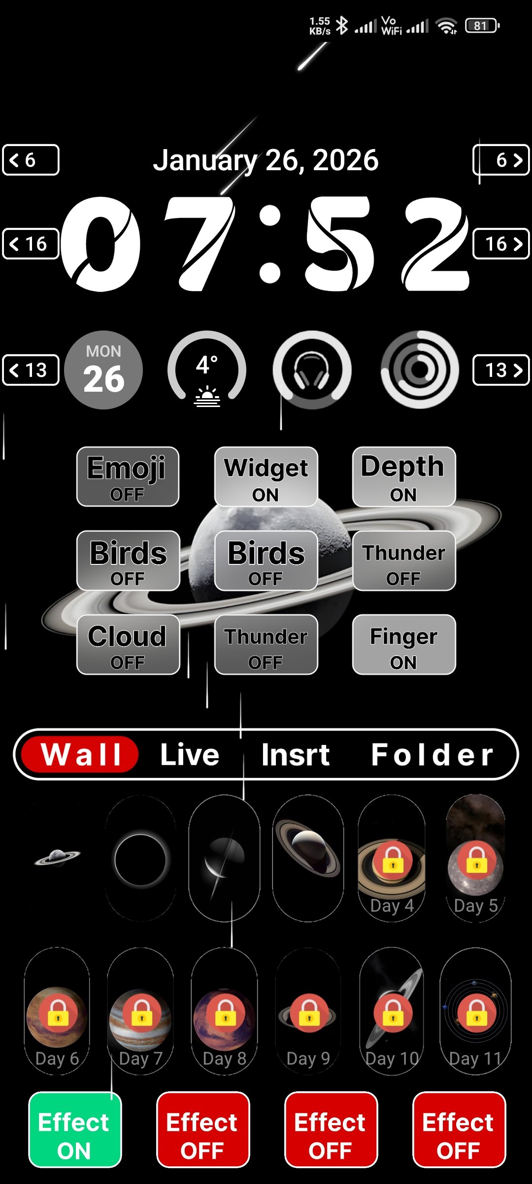 Lockscreen Madara Theme tampilan 3